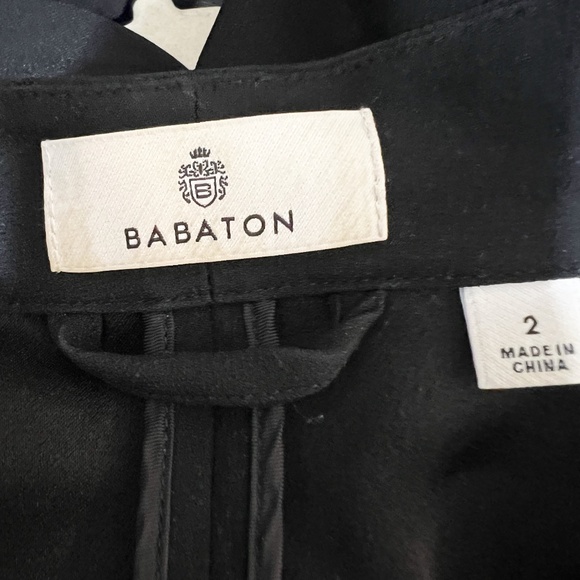 Babaton Aritzia Power Hip Open Front Ruched Quarter Sleeve Blazer Jacket Black 2 - Picture 2 of 4